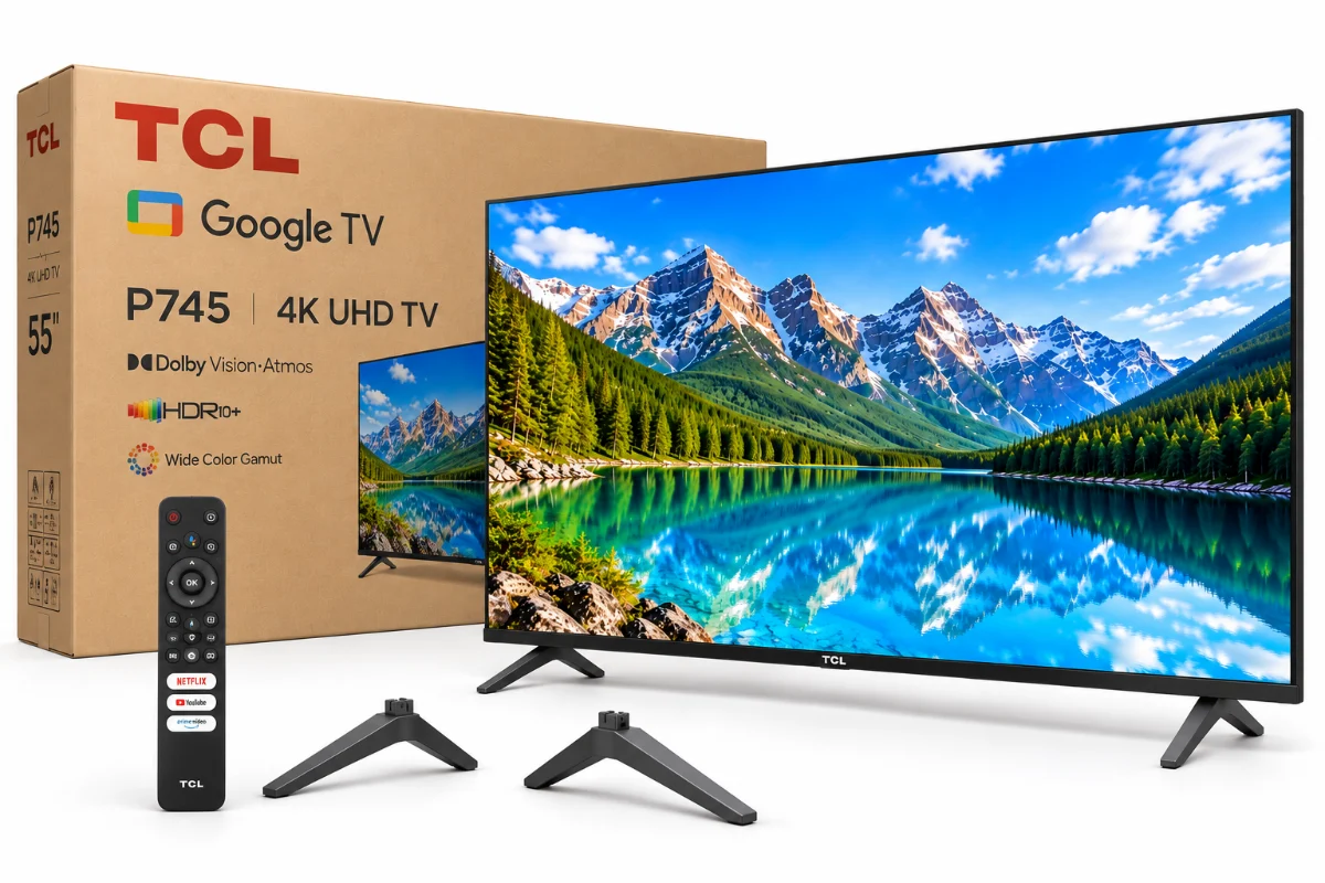 Google Tivi TCL 4K P745 – kèm hộp và phụ kiện
