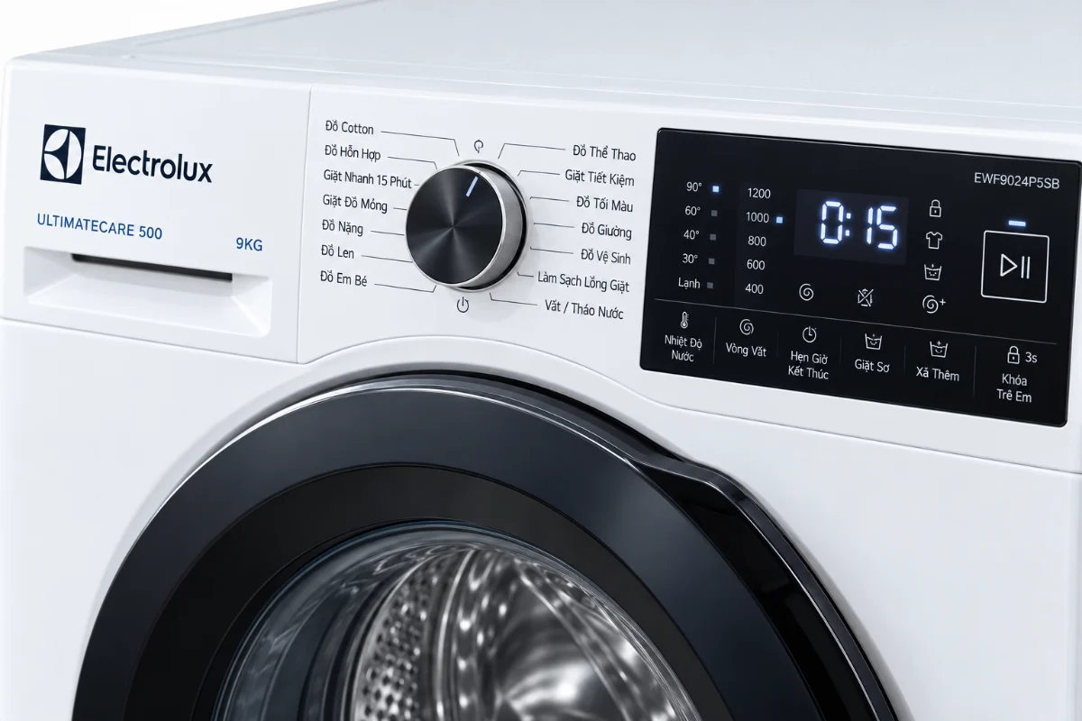 Máy giặt Electrolux Inverter 9 kg EWF9024P5SB – cận cảnh chi tiết