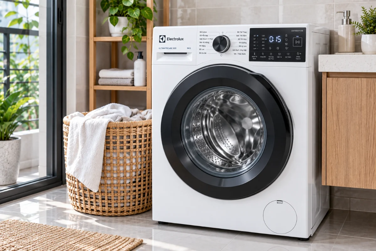 Máy giặt Electrolux Inverter 9 kg EWF9024P5SB – trong không gian sử dụng