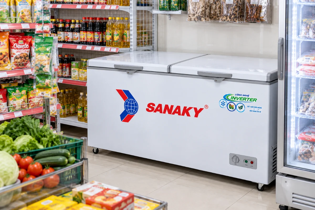 Tủ đông Sanaky Inverter 235 lít VH-2599A3 – trong không gian sử dụng